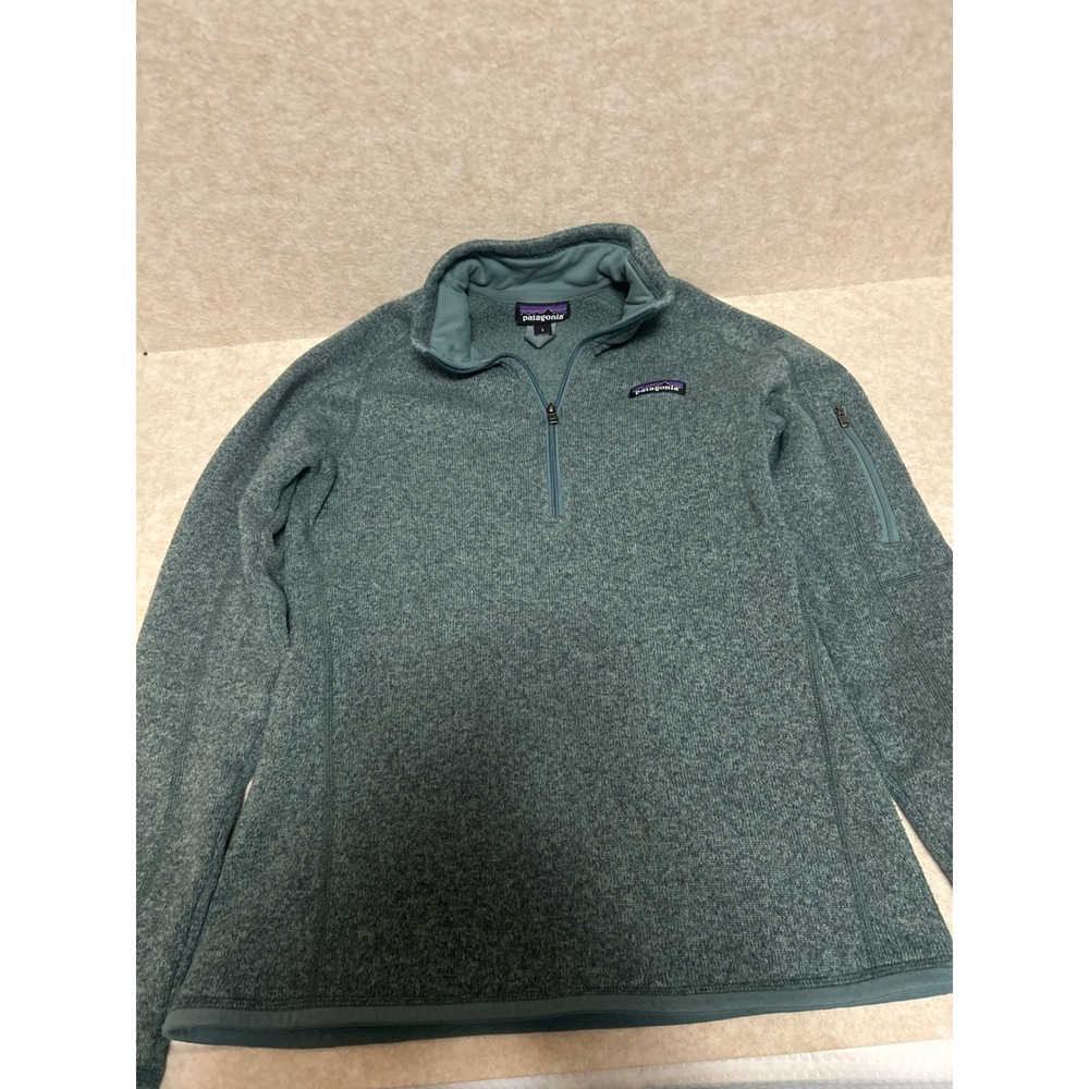 Patagonia Better Sweater 1/4 Zip Pullover Teal Green Kids Small S Fleece Jacket